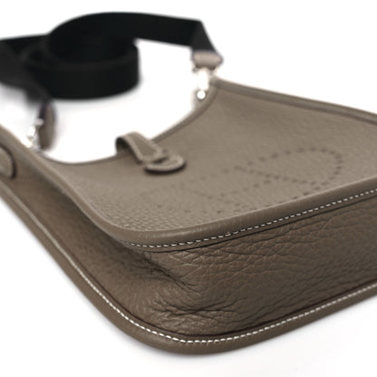 Hermes Taurillon Clemence Amazone Evelyne TPM Etoupe Bleu Indigo 8 of 10