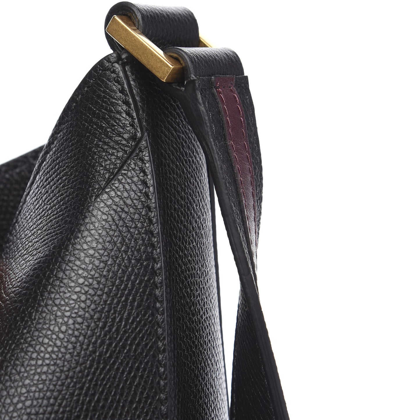 Grainy Calfskin VSling Hobo Bag Black