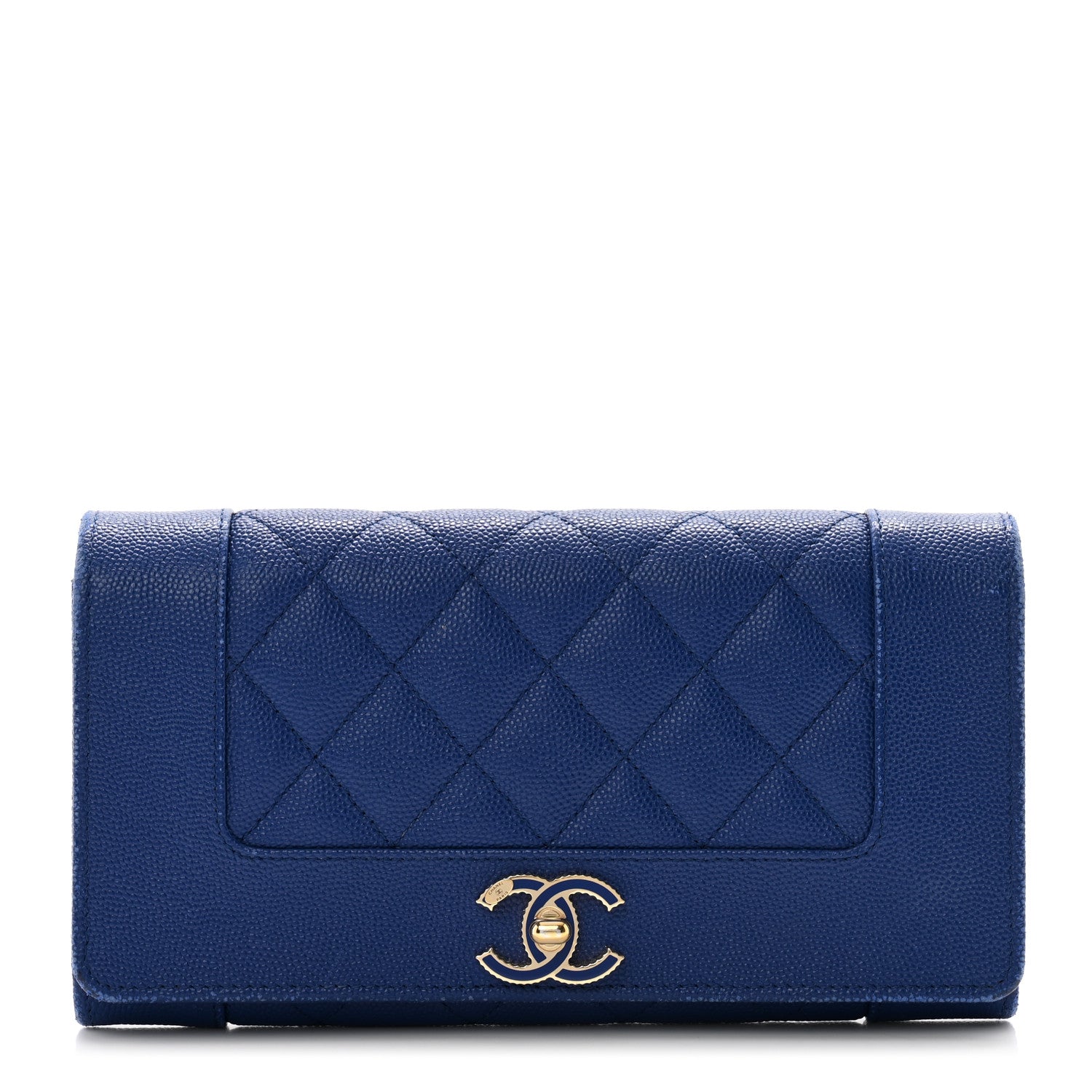 Chanel Caviar Quilted Mademoiselle Vintage Flap Wallet Blue 1 of 11