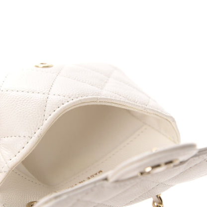 Chanel Caviar Quilted Flap Chain Waist Bag White 5 of 12