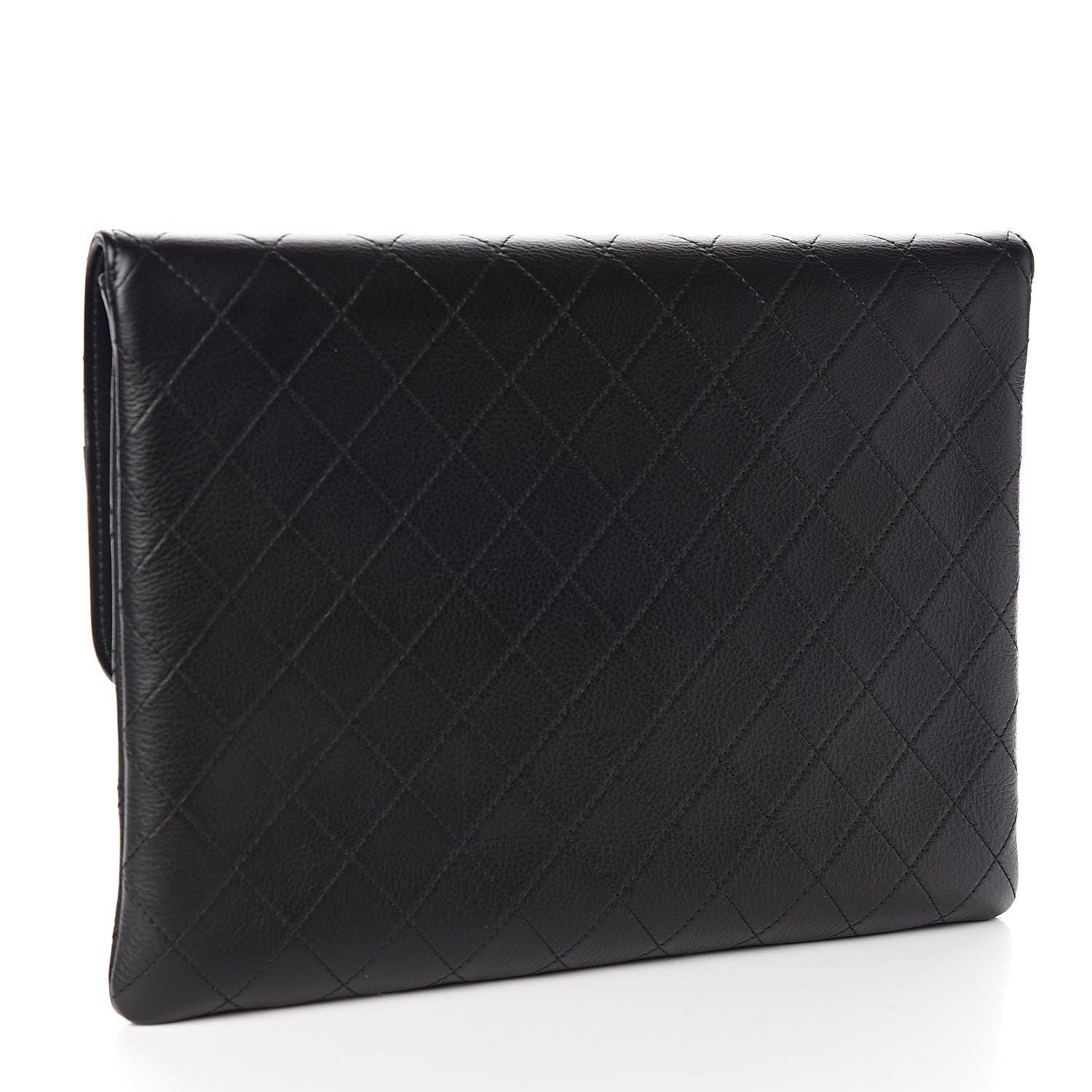 Chanel Calfskin Quilted CC Flap Clutch Black 3 of 8