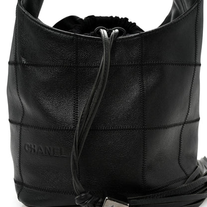 Chanel Calfskin Square Stitched Tassel Hobo Black 8 of 10