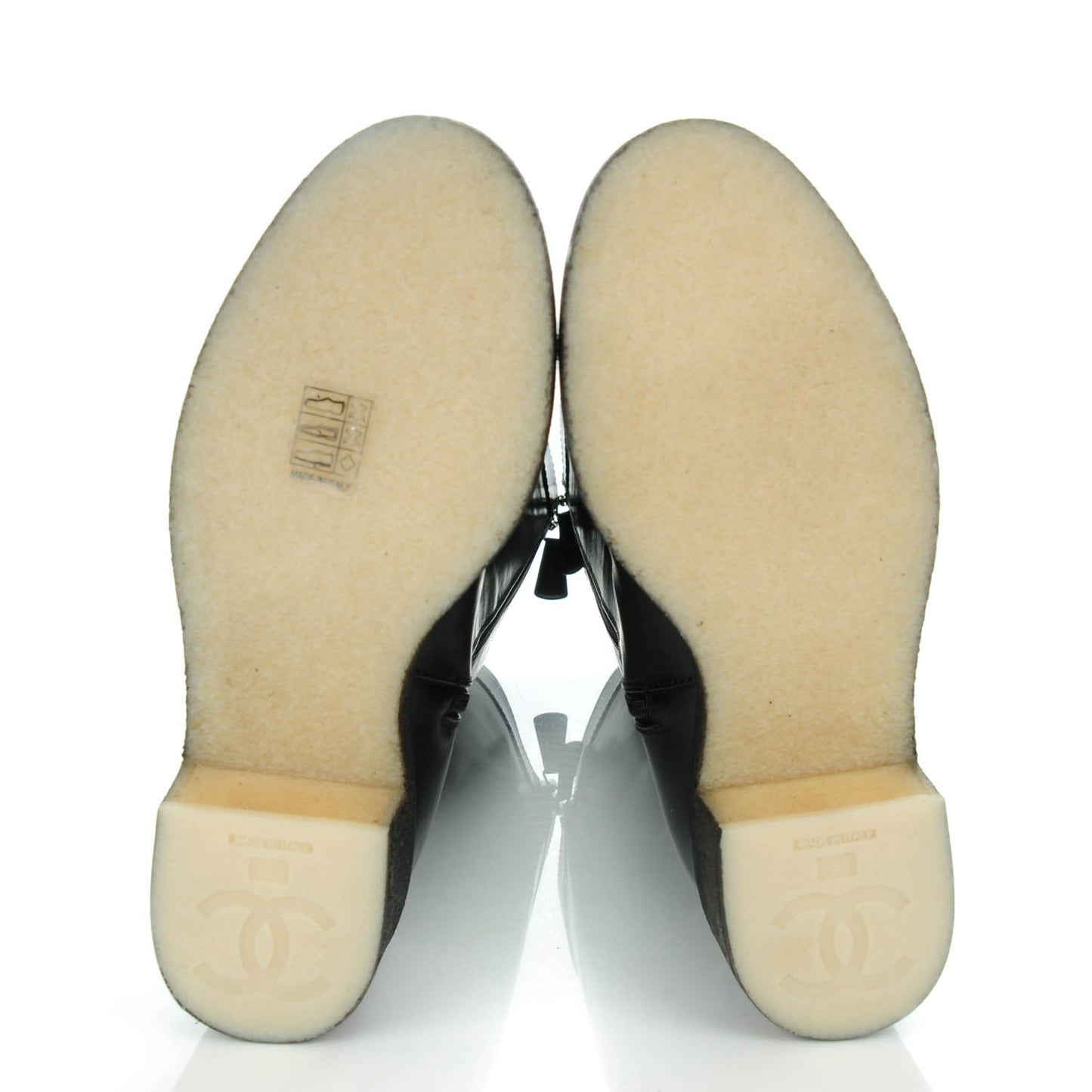 Calfskin CC Turnlock High Boots 39 Black