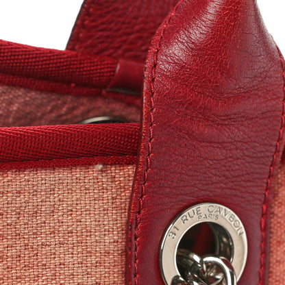 Chanel Canvas Medium Deauville Tote Red 14 of 16