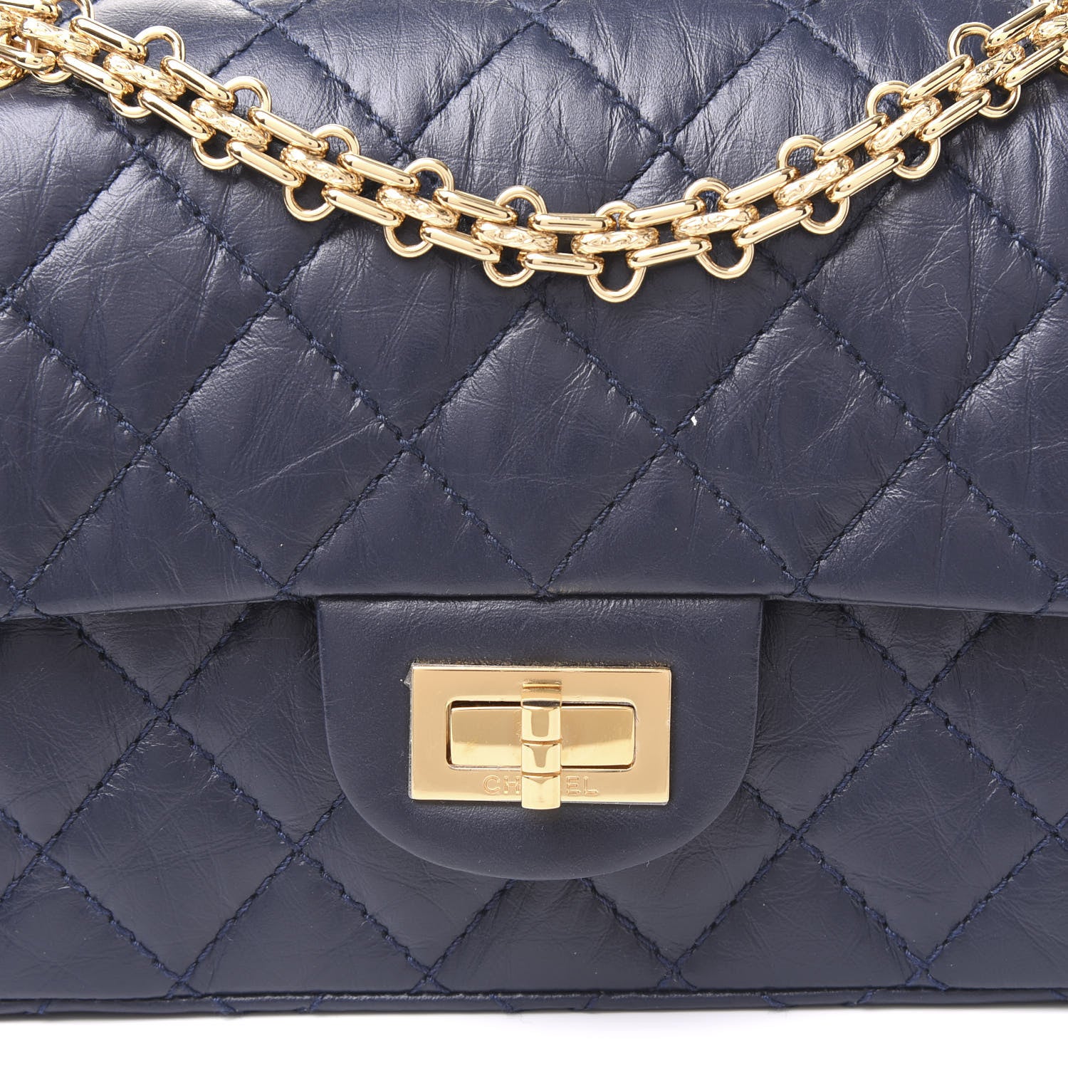 Chanel Aged Calfskin Quilted 2.55 Reissue Mini Flap Navy 9 of 9