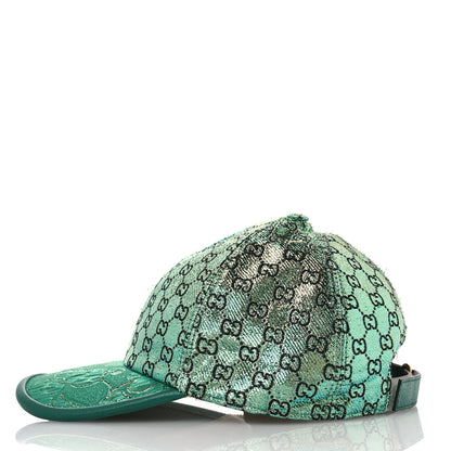Gucci Silk Blend Jacquard Monogram Santa Barbara Baseball Hat XL Green Black Radiant 6 of 11