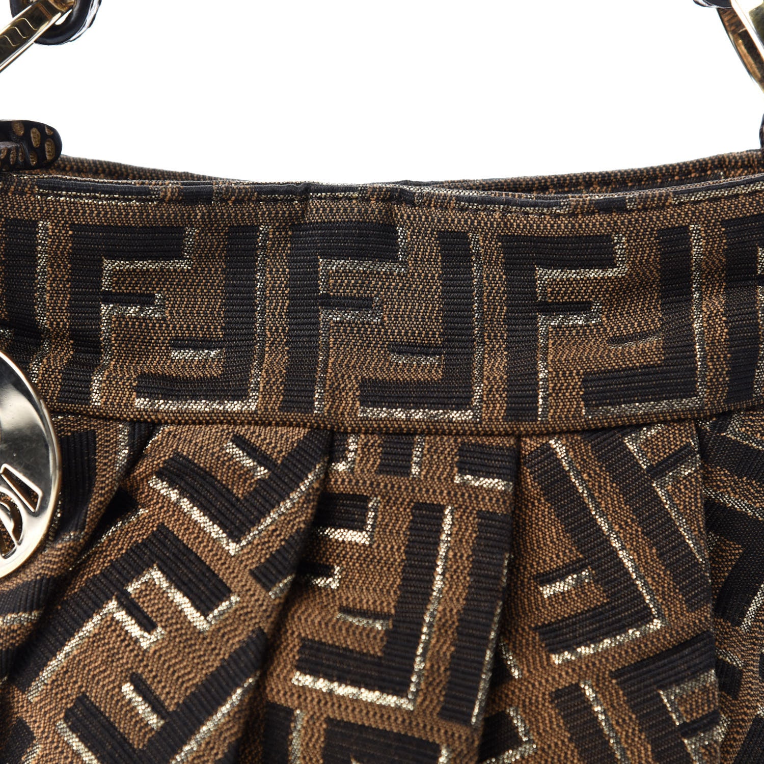 Fendi Zucca Vitello Mini Chef Hobo Tobacco Oro Moro 11 of 11