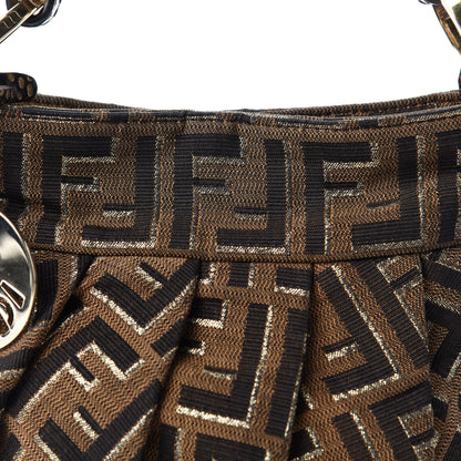 Fendi Zucca Vitello Mini Chef Hobo Tobacco Oro Moro 11 of 11