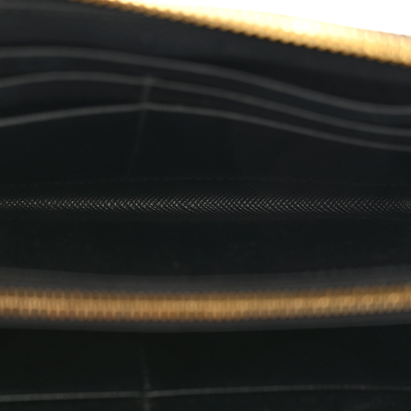 Saffiano Metal Zip Around Wallet Black