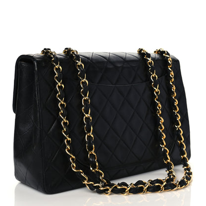 Chanel Lambskin Quilted XL Jumbo Single Flap Black 3 of 10