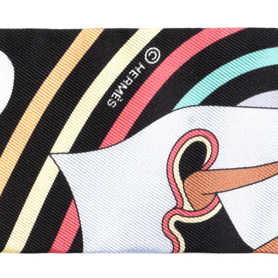 Silk Carres Volants Twilly Black Ciel Multicolor