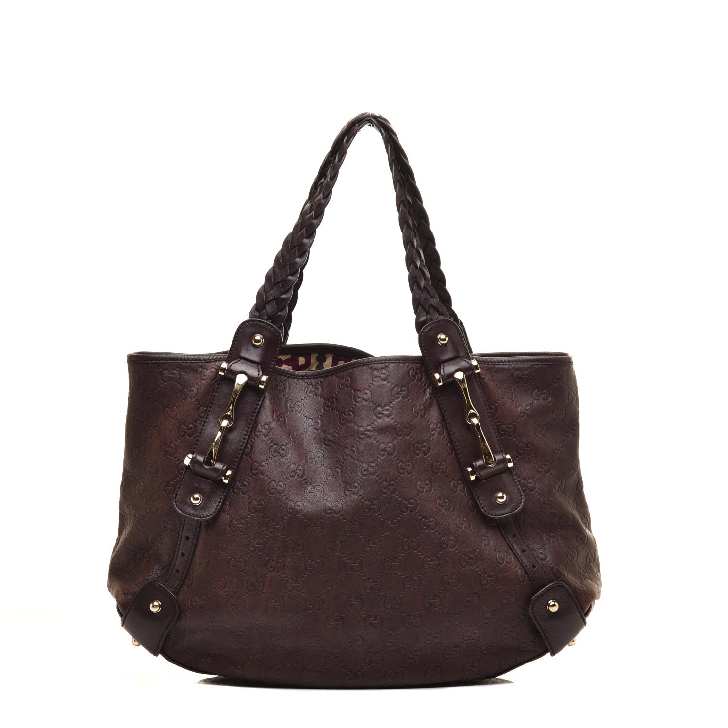 Gucci Guccissima Medium Pelham Shoulder Bag Dark Brown 1 of 10