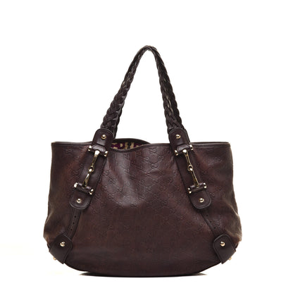 Gucci Guccissima Medium Pelham Shoulder Bag Dark Brown 1 of 10