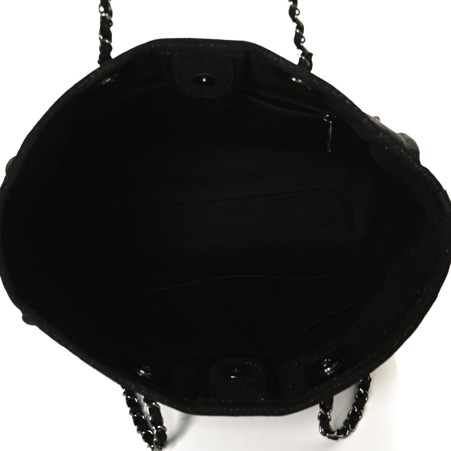 Lurex Canvas Small Deauville Tote Black