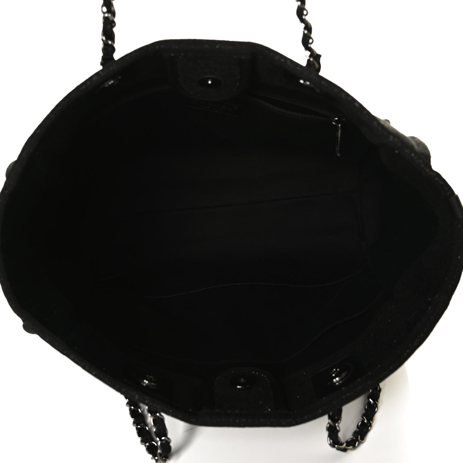 Chanel Lurex Canvas Small Deauville Tote Black 4 of 9