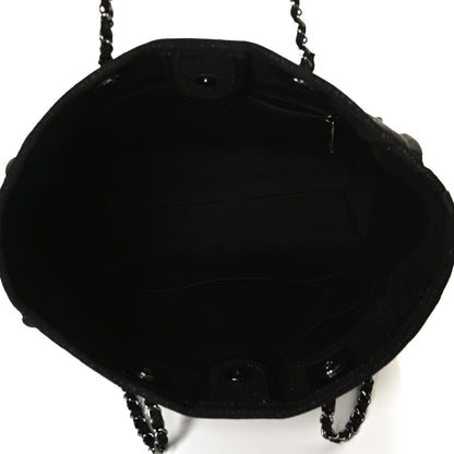 Chanel Lurex Canvas Small Deauville Tote Black 4 of 9