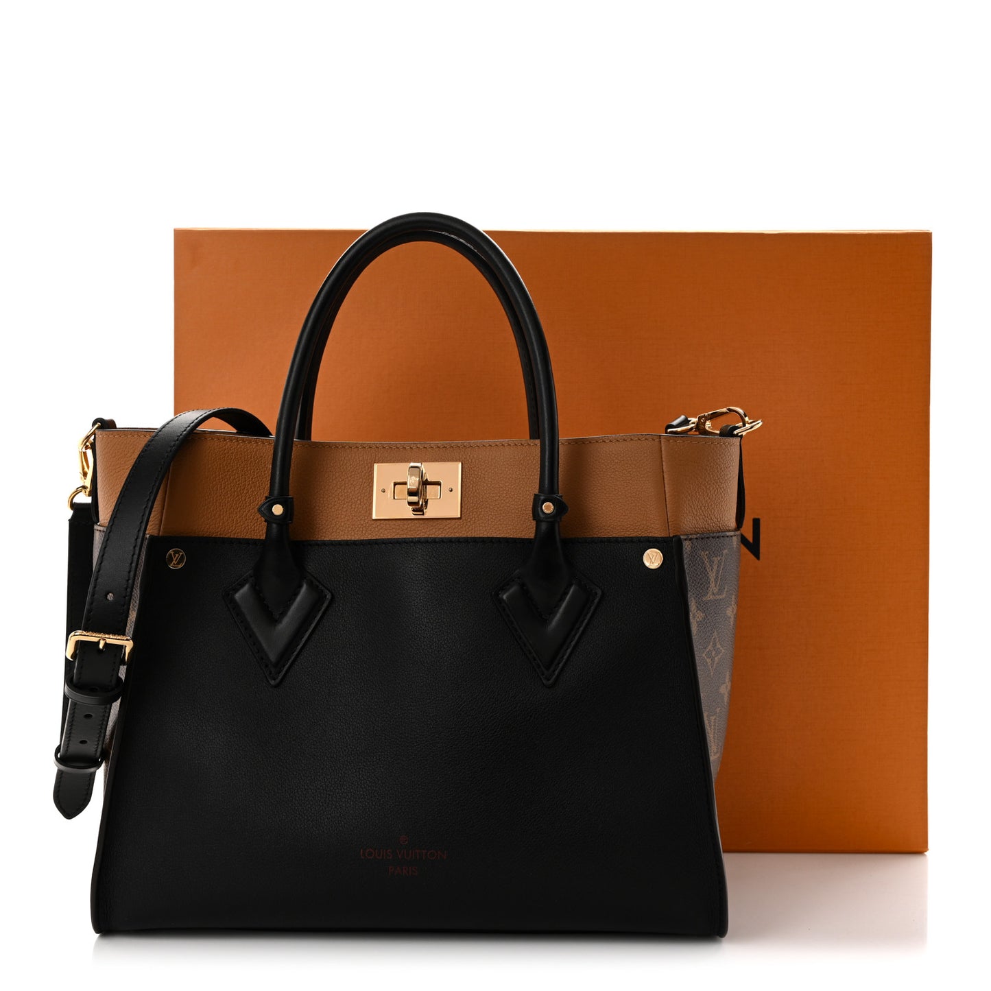 Calfskin Monogram On My Side MM Black