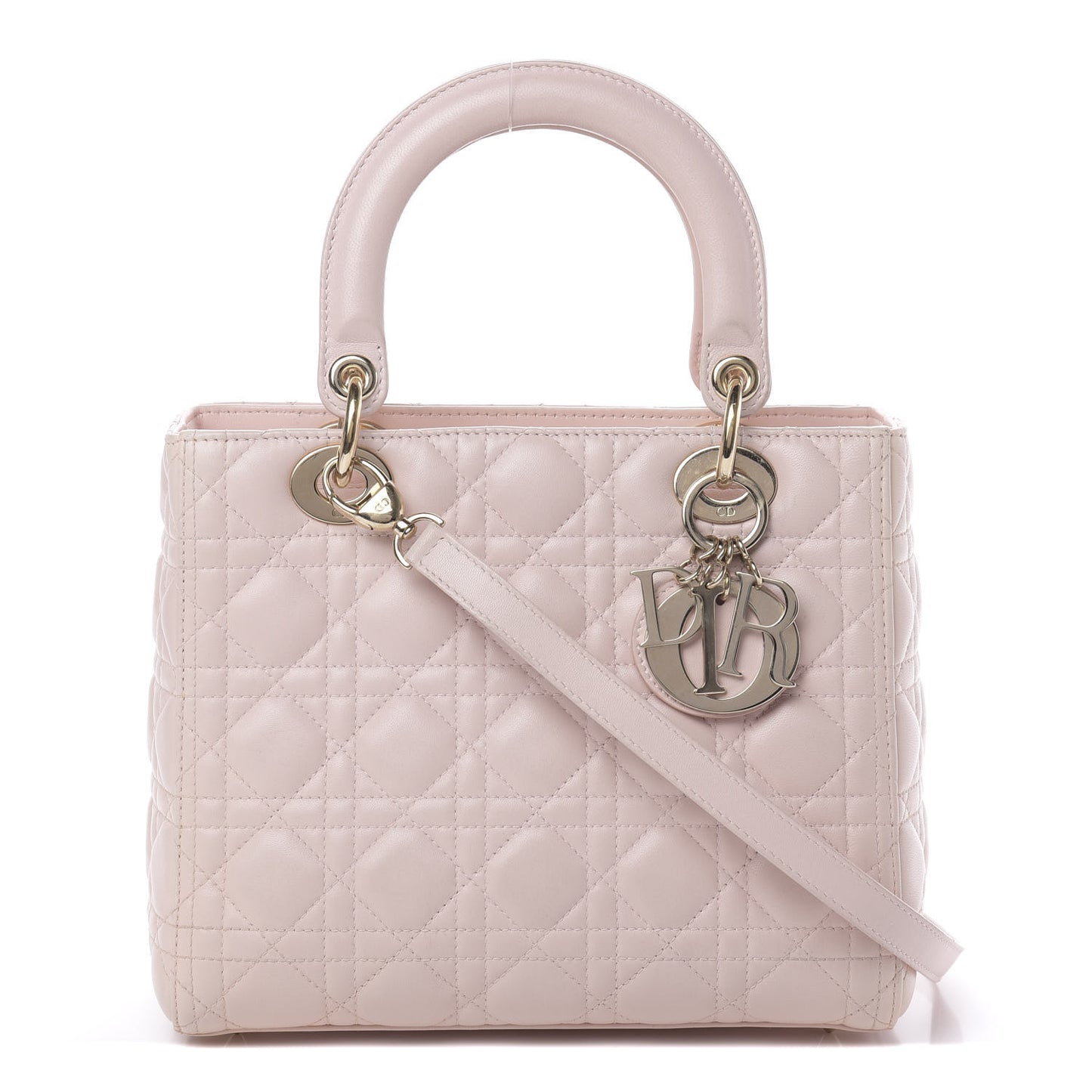 Lambskin Cannage Medium Lady Dior Light Pink