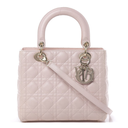 Christian Dior Lambskin Cannage Medium Lady Dior Light Pink 1 of 13