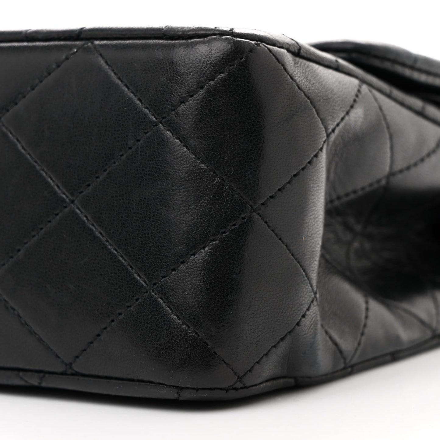 Lambskin Quilted Medium Double Flap Navy