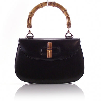 Gucci Leather Bamboo Handle Party Handbag Black 1 of 8