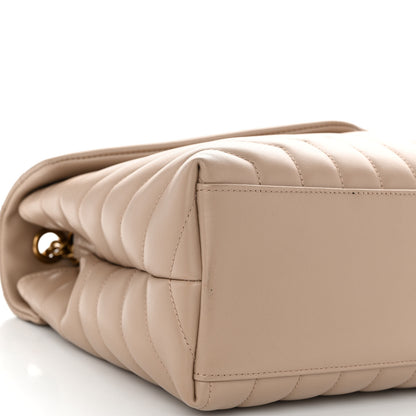 Saint Laurent Calfskin Y Quilted Monogram Medium Loulou Chain Satchel Light Natural 8 of 9