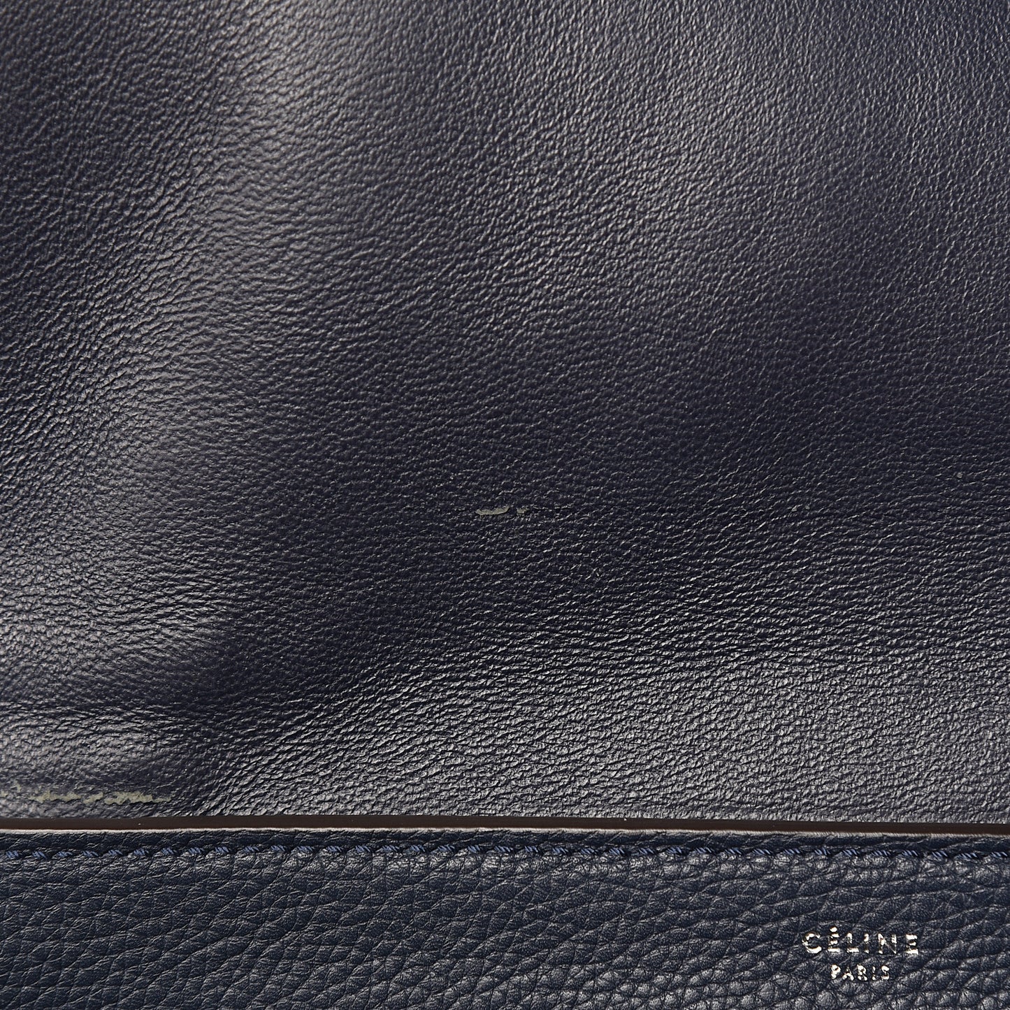 Drummed Calfskin Suede Medium Trapeze Navy
