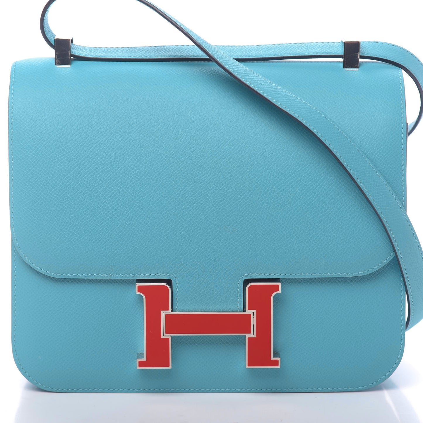Epsom Enamel Constance 24 Bleu Du Nord Rouge