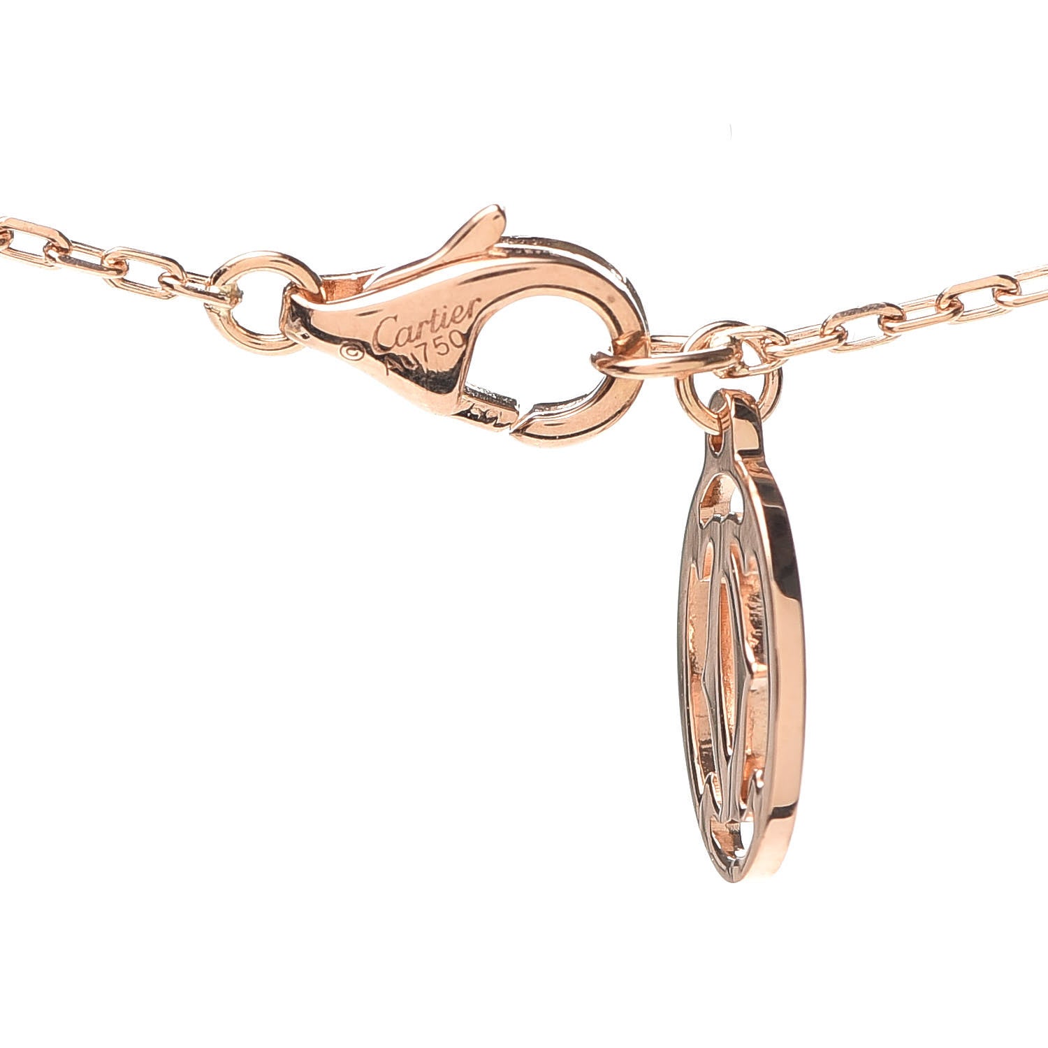 Cartier 18K Pink Gold 8 Diamond D'Amour Station Necklace 4 of 5