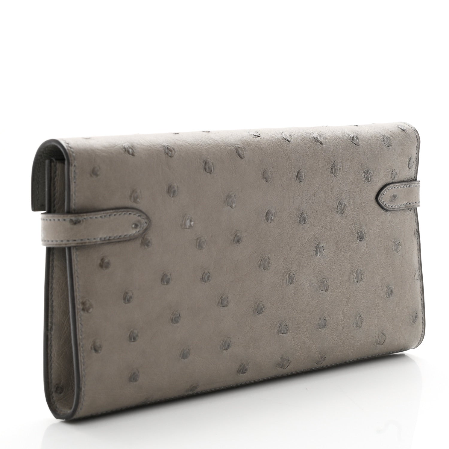 Hermes Ostrich Kelly Longue Wallet Gris Tourterelle 3 of 7