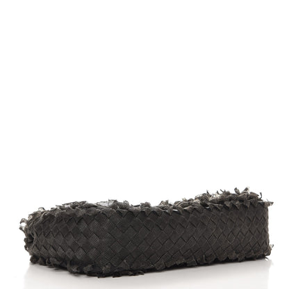 Bottega Veneta Snakeskin Metal Mesh Intrecciato Small Handbag Black 4 of 9