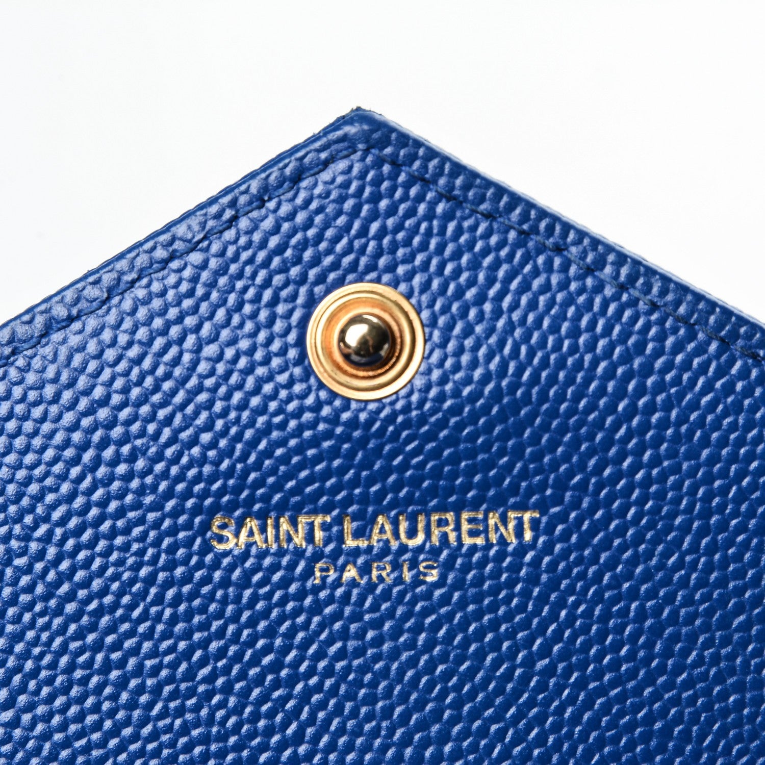 Saint Laurent Grain De Poudre Matelasse Chevron Monogram Wallet Royal Blue 5 of 7