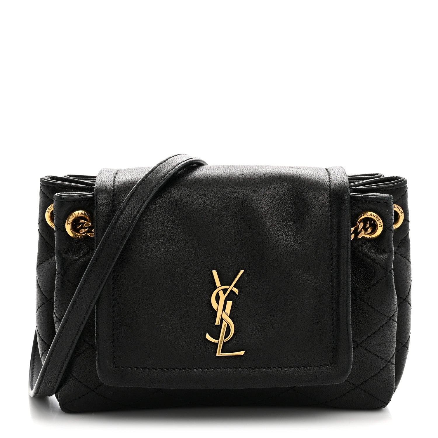 Saint Laurent Lambskin Quilted Monogram Mini Nolita Black 1 of 10
