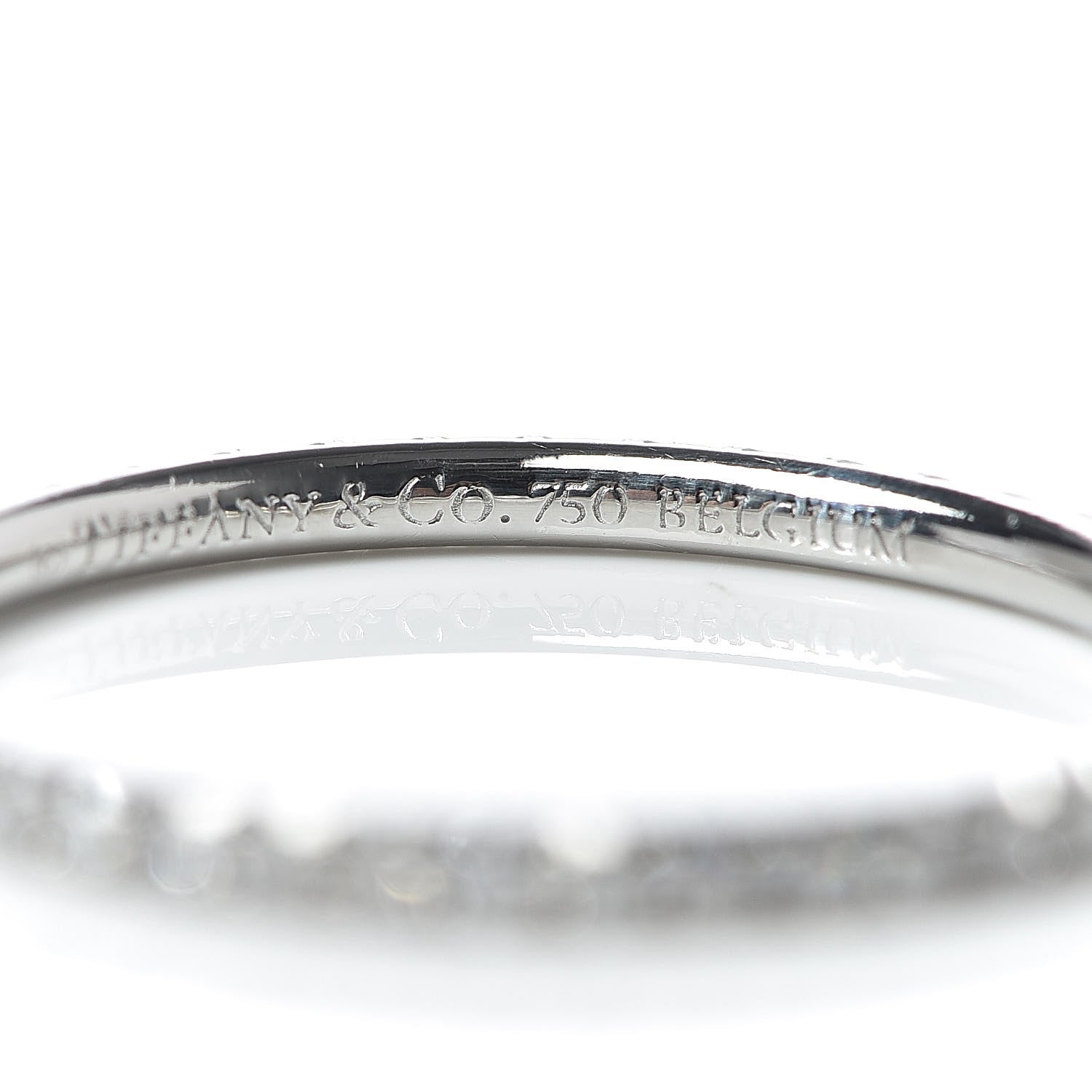 Tiffany 18K White Gold Diamond Metro Ring 52 6 5 of 5