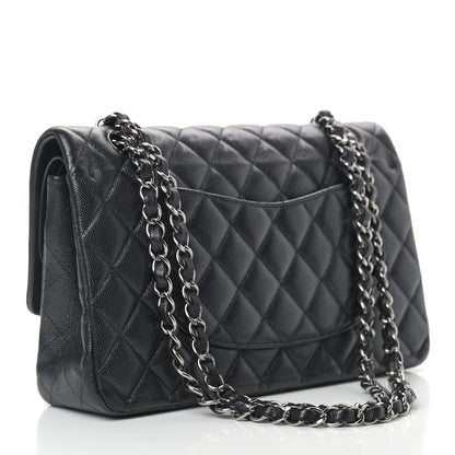 Chanel Iridescent Caviar Quilted Medium Double Flap Black 3 of 13