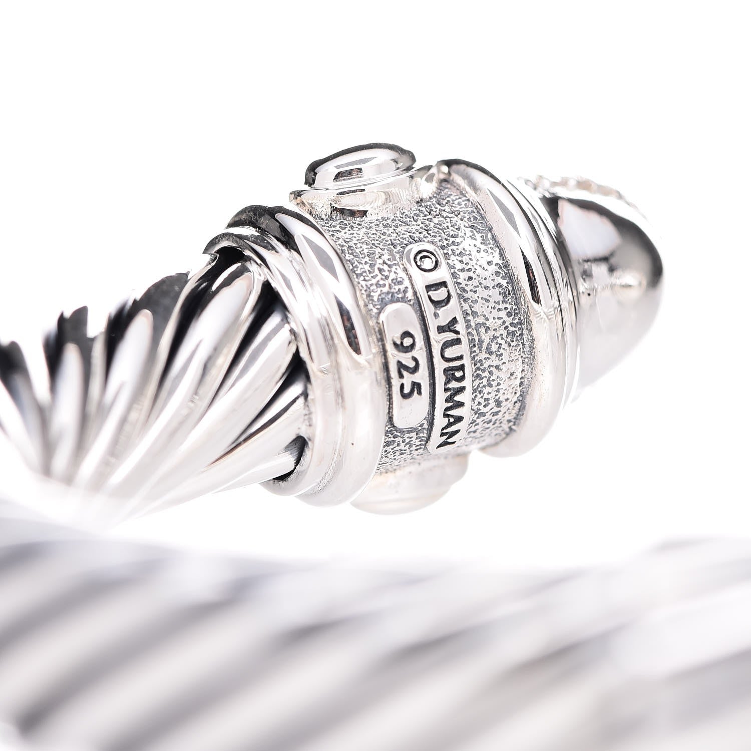 David Yurman Sterling Silver Diamond 10mm Renaissance Bracelet 5 of 6