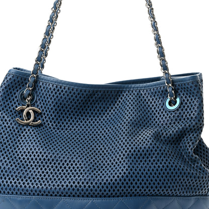 Chanel Calfskin Perforated Up In The Air North South Tote Blue 8 of 11