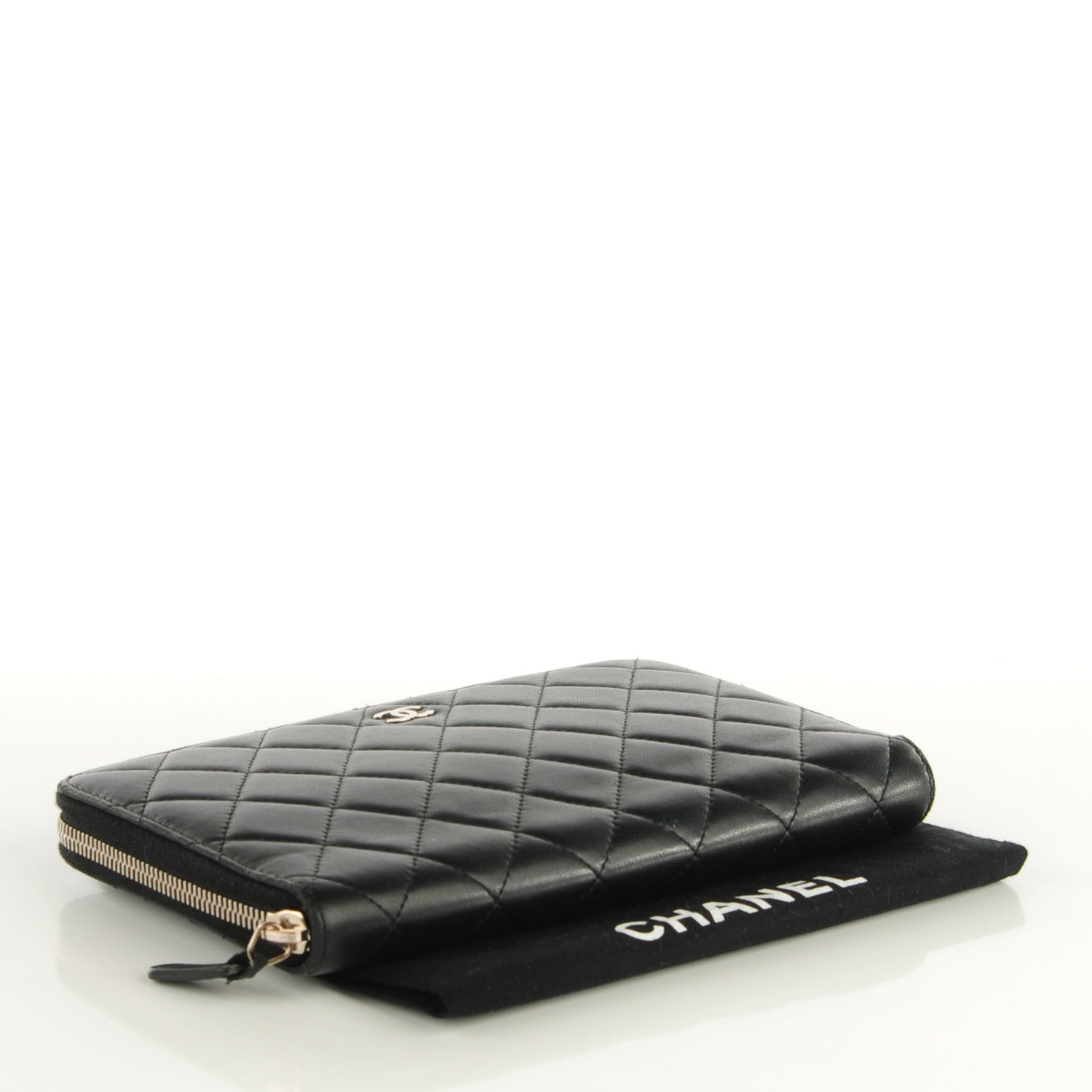 Chanel Lambskin Quilted Large Zipped Wallet Black 4 of 7
