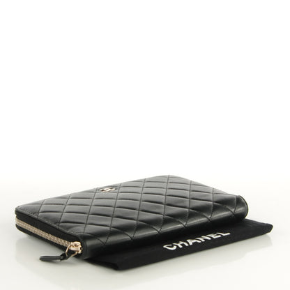 Chanel Lambskin Quilted Large Zipped Wallet Black 4 of 7