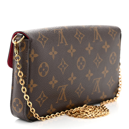 Louis Vuitton Monogram Pochette Felicie Chain Wallet Fuchsia 3 of 11