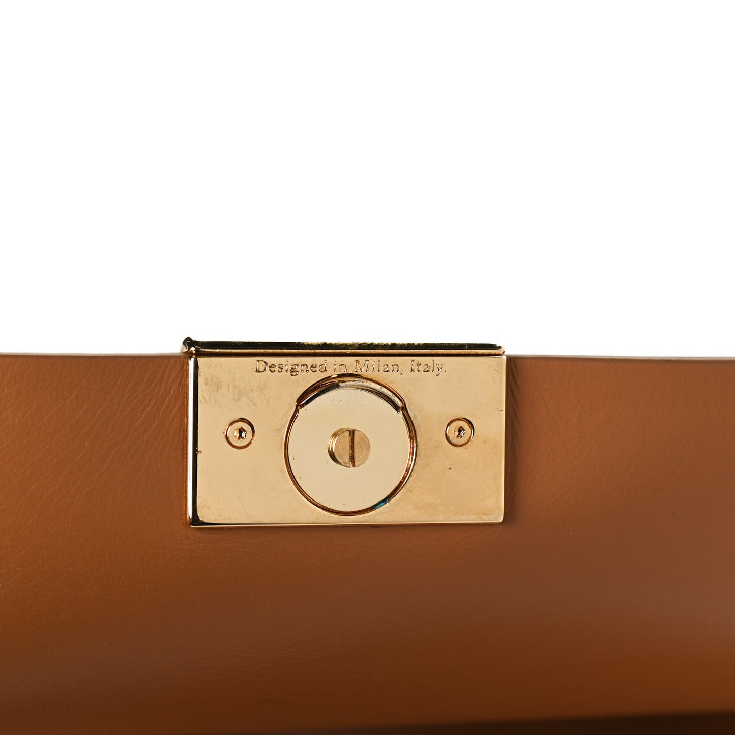 Calfskin Large Binder Clip Soft Shoulder Bag Brown