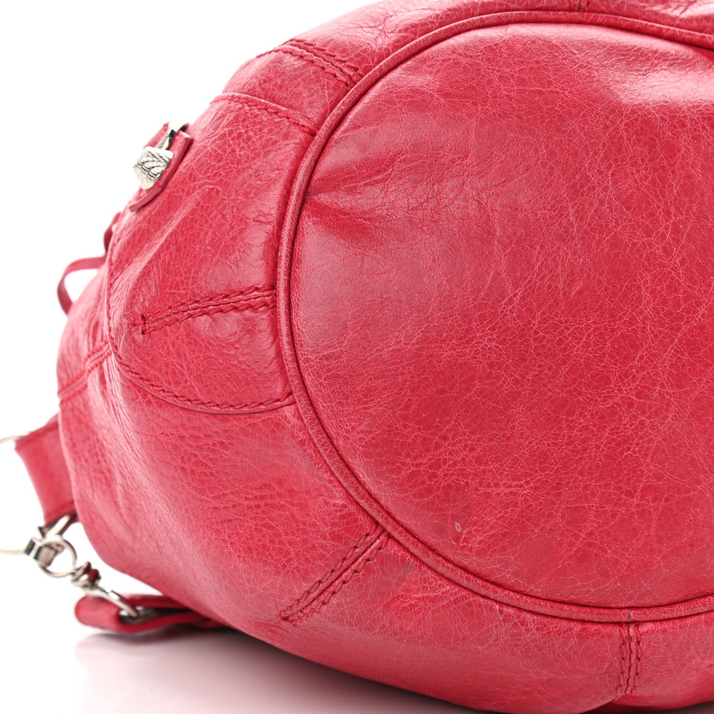 Agneau Giant 12 Silver Hardware Mini Pompon Rose Thulian
