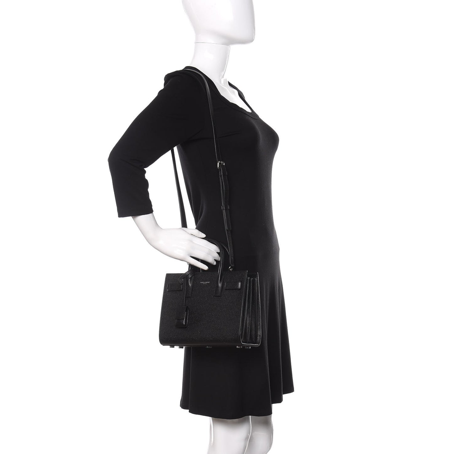 Grained Calfskin Nano Sac De Jour Black