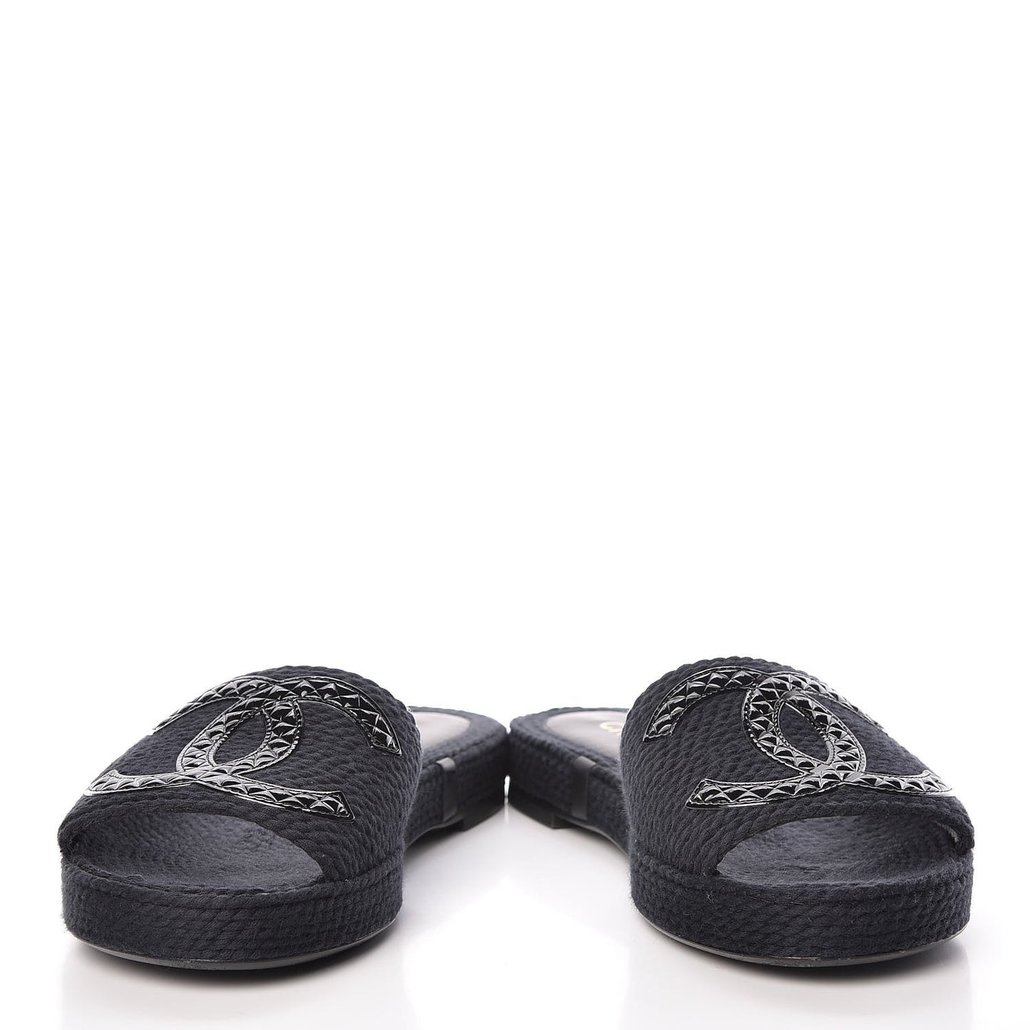 Cord CC Espadrille Slip On Sandals 40 Black