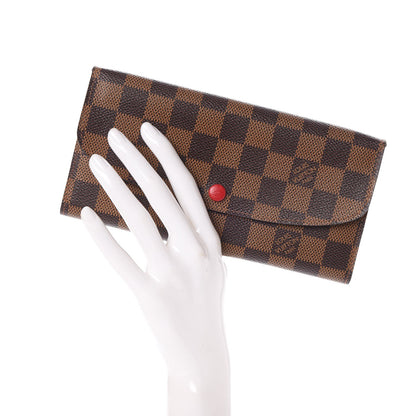 Louis Vuitton Damier Ebene Emilie Wallet Red 2 of 6