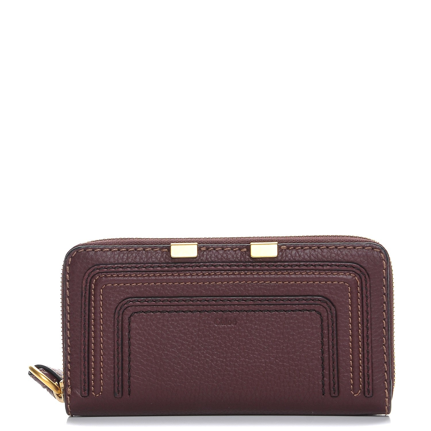 Chloe Grained Calfskin Marcie Long Zip Around Wallet Dark Velvet 1 of 9