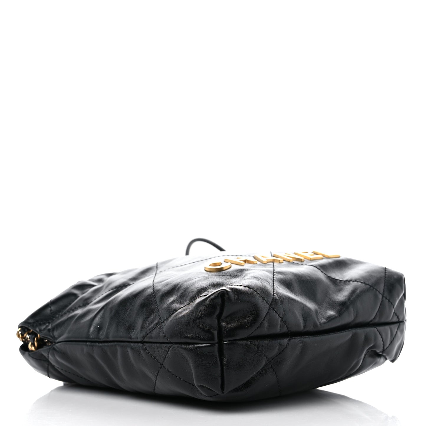 Shiny Calfskin Quilted Mini Chanel 22 Black