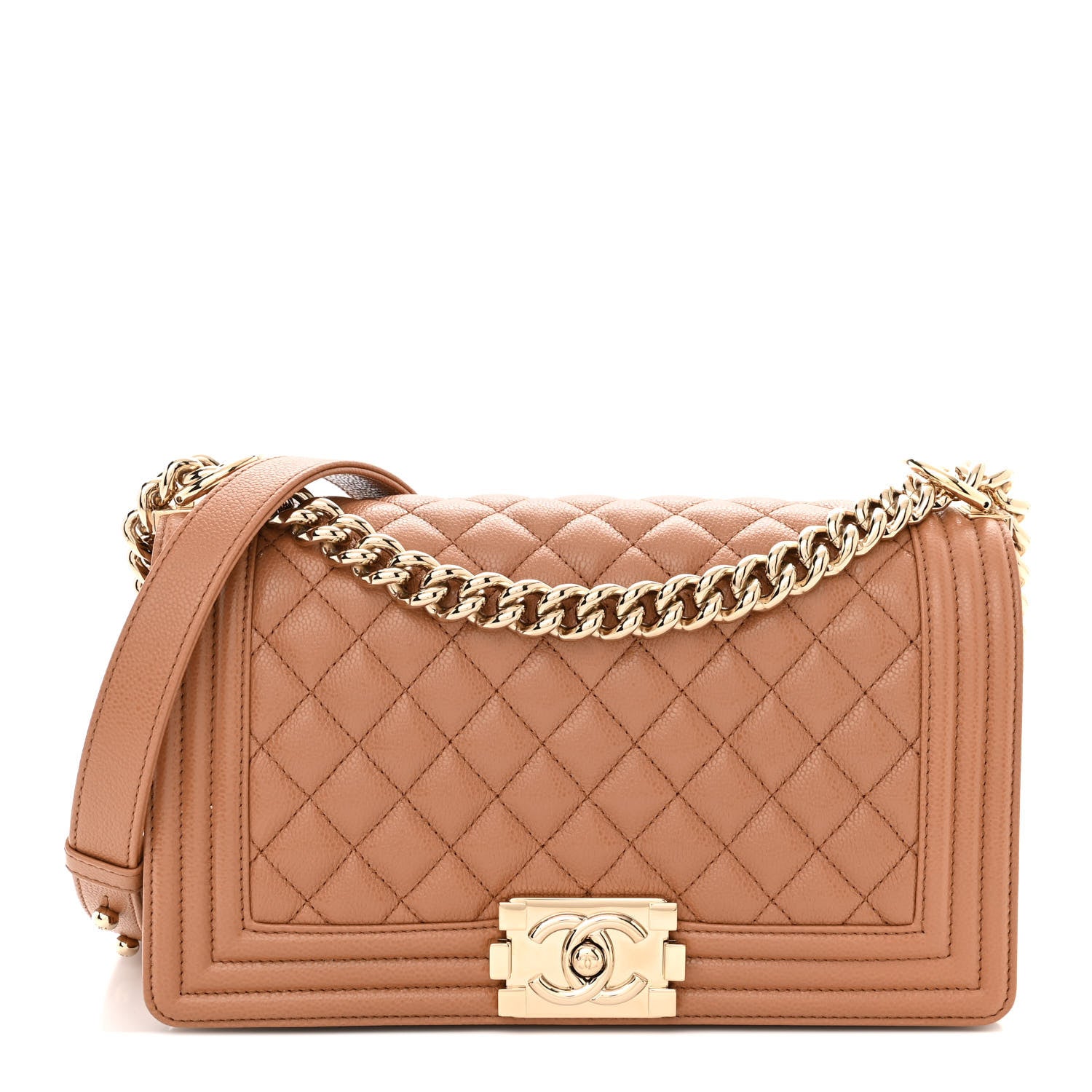 Chanel Caviar Quilted Medium Boy Flap Brown 1 of 11