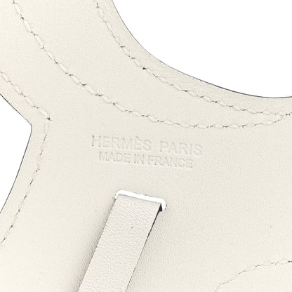 Hermes Swift Paddock Selle Horse Saddle Bag Charm Bleu Atoll White 3 of 4