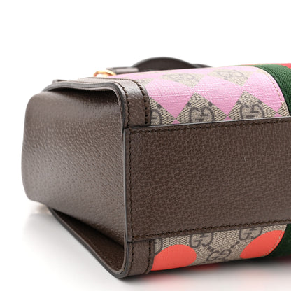 Gucci GG Supreme Monogram Equestrian Web Small Ophidia Tote Bag Beige Multicolor New Acero 8 of 10